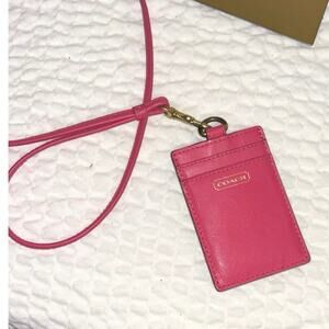 Coach Pink Leather Lanyard/ID